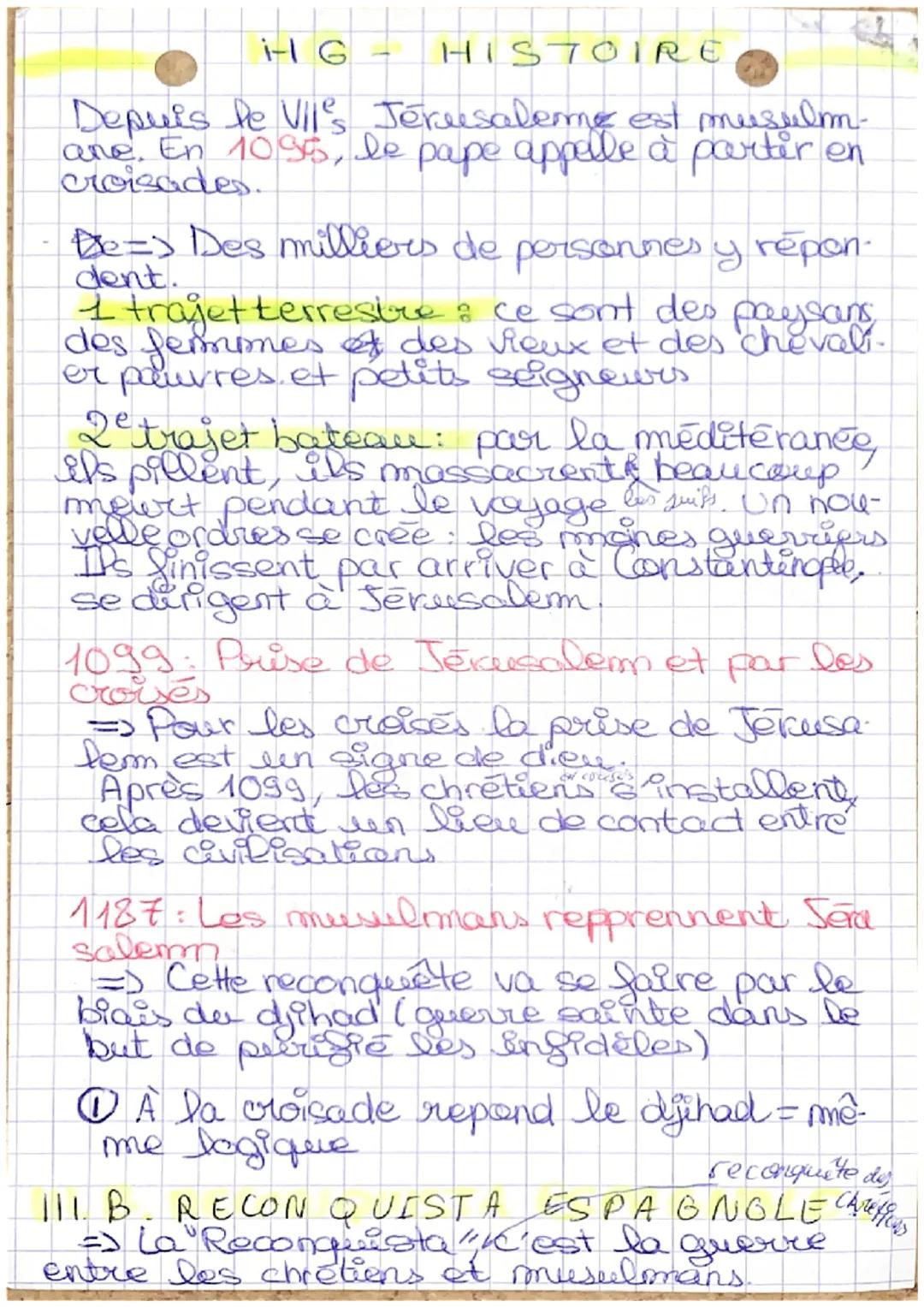it G- La médi
4
✔ce d'echange et
XIe-xile conflits
espa
Le bassin mediteraneen est diviseren.
3 grande civilisations:
La chreliente mediend,
