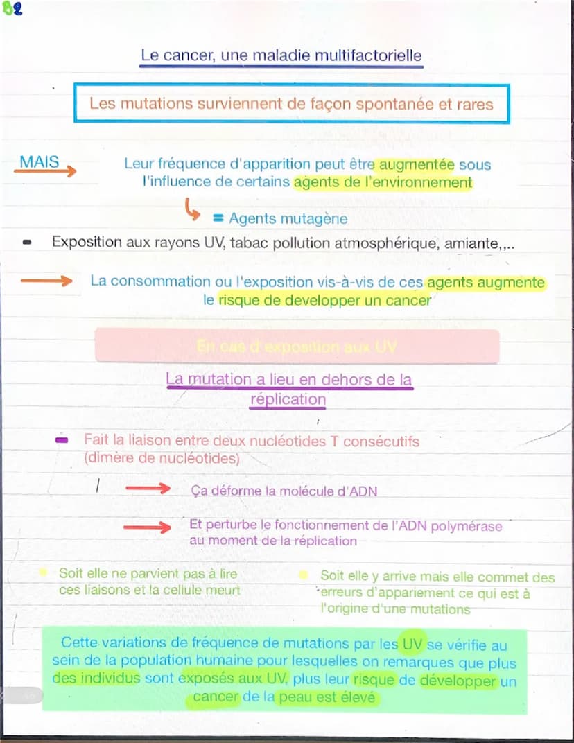 Chapitre 2: variations du patrimoine génétique et santé
Les mutations, des modification de d'ADN qui s'inscrivent ou
non dans le génome
MUTA