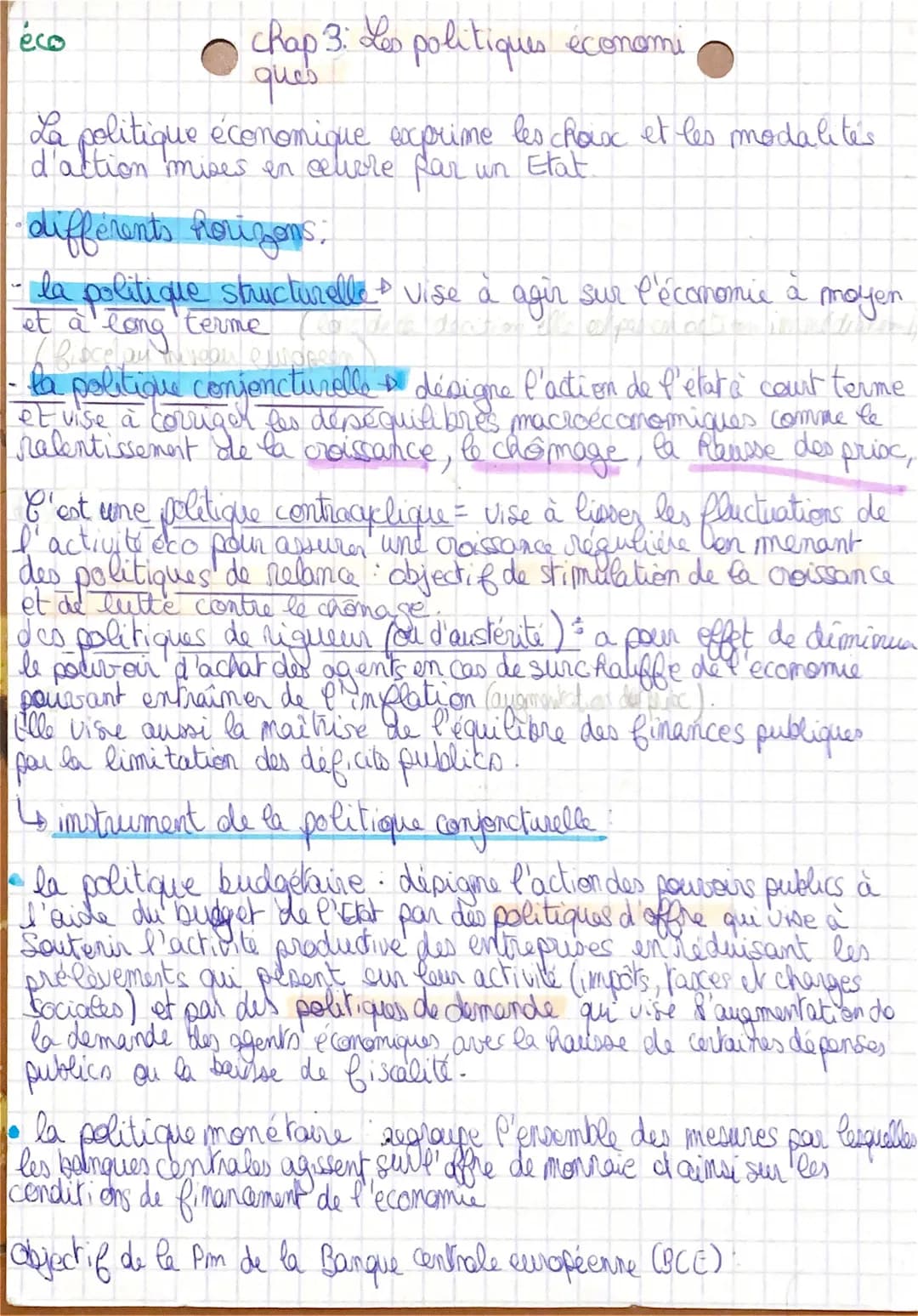 
<h2 id="lespolitiquesconomiques">Les politiques économiques</h2>
<p>La politique économique exprime les choix et les modalités d'action mis