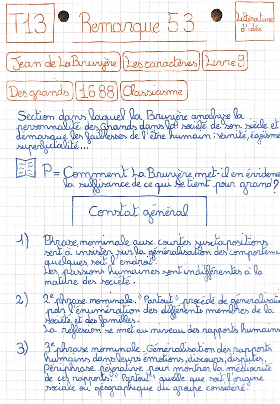 Remarques sur Les Caractères de La Bruyère et le Classicisme
