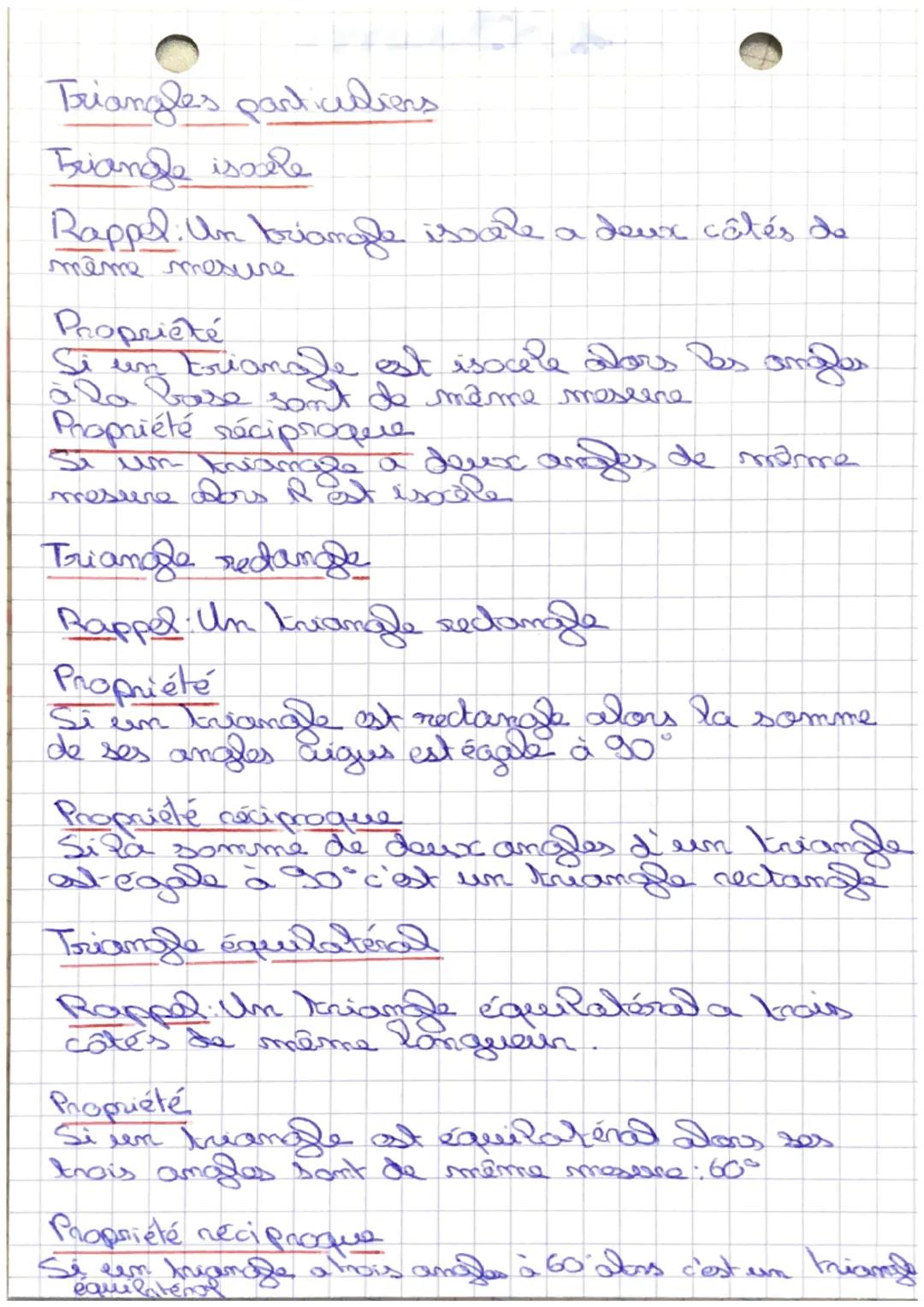 # TRIANGLES ET ANGLES
Constructions de briangles
Inégalité triangulaire
Propriété: Dans un triangle mon aplati, la
Longueur de chaque côté e
