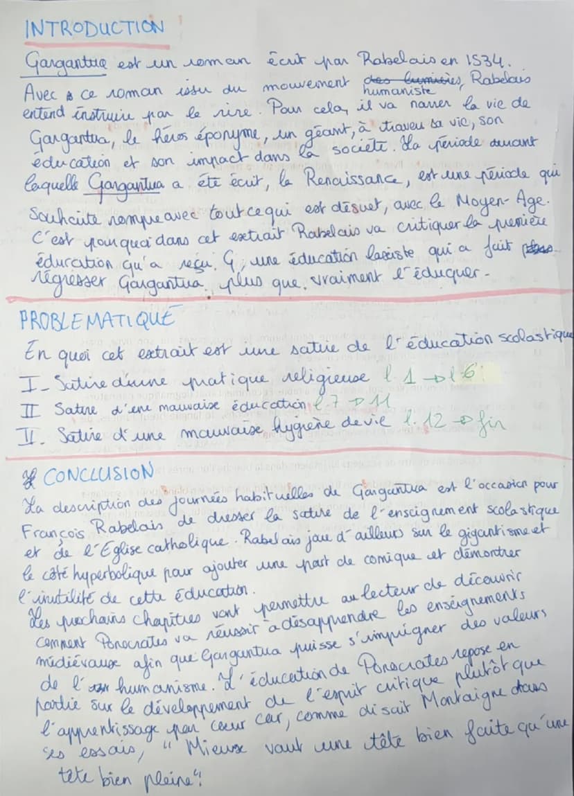 1
2
3
4
5
6
Analyse linéaire n° 14: Gargantua, Rabelais, chapitre 21.
lourdeur symbolisée:
poids de l'éducation
médiévale, Gargantua
est enc