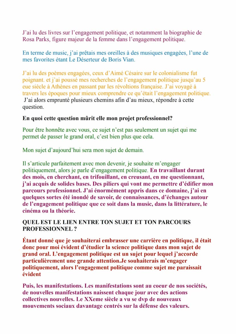 GRAND ORAL SES: l'engagement
politique
Y a-t-il une bonne manière de manifester ?
INTRODUCTION:
<< La liberté n'est pas l'absence d'engageme
