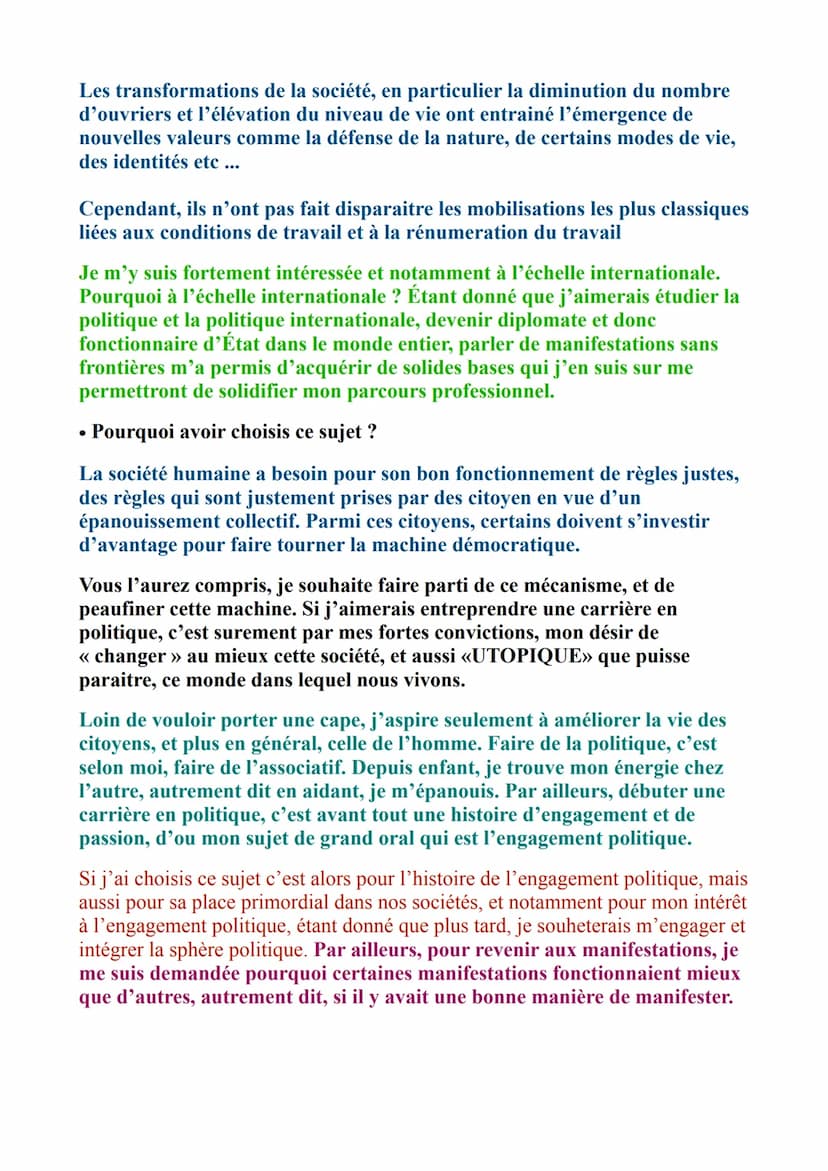 GRAND ORAL SES: l'engagement
politique
Y a-t-il une bonne manière de manifester ?
INTRODUCTION:
<< La liberté n'est pas l'absence d'engageme
