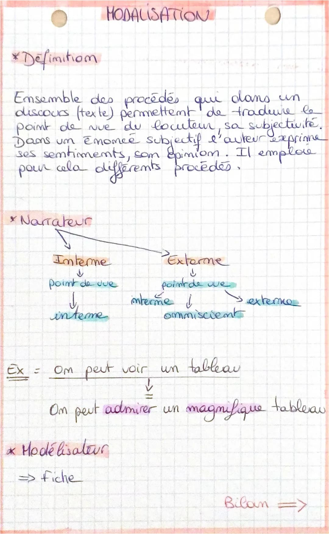 *Definition
Ensemble des procédés que dans un
discours (texte) permettent de traduire le
point de vue du locuteur, sa subjectivité.
Dans un 