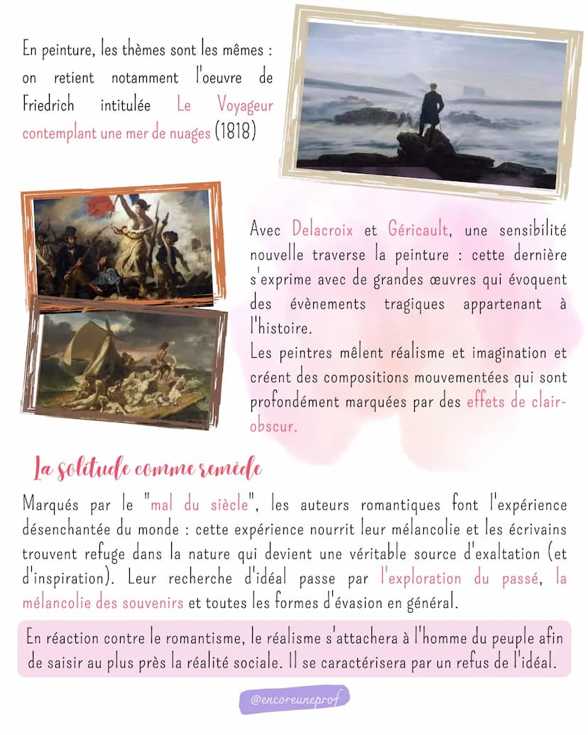 Le romantisme XX
Aux exigences de la raison des philosophes des Lumières, les artistes de la première
moitié du XIXe siècle opposent la forc