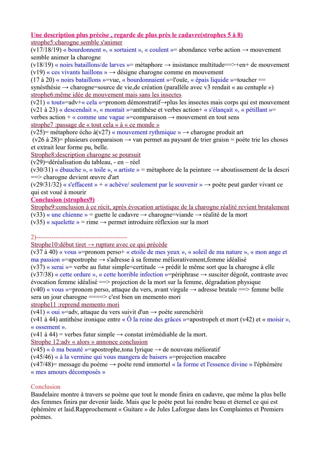 OEUVRE INTEGRALE: Baudelaire, Les Fleurs du mal
OBJET D'ETUDE: Les Fleurs du mal, « Une charogne >>
INTITULE DU PARCOURS : L'alchimie poetiq