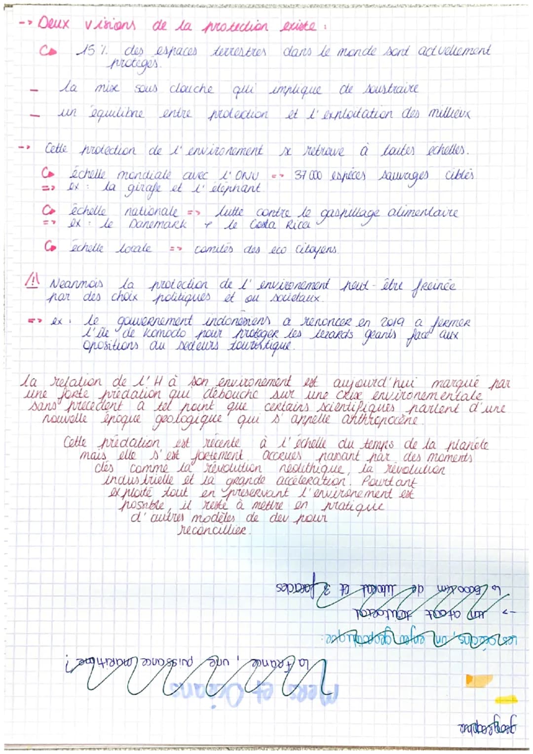 l'environnement
theme 5 l'environement, entre exploitation et protection
en quoi la relation entre l'humanité et son E
est elle un enjev geo
