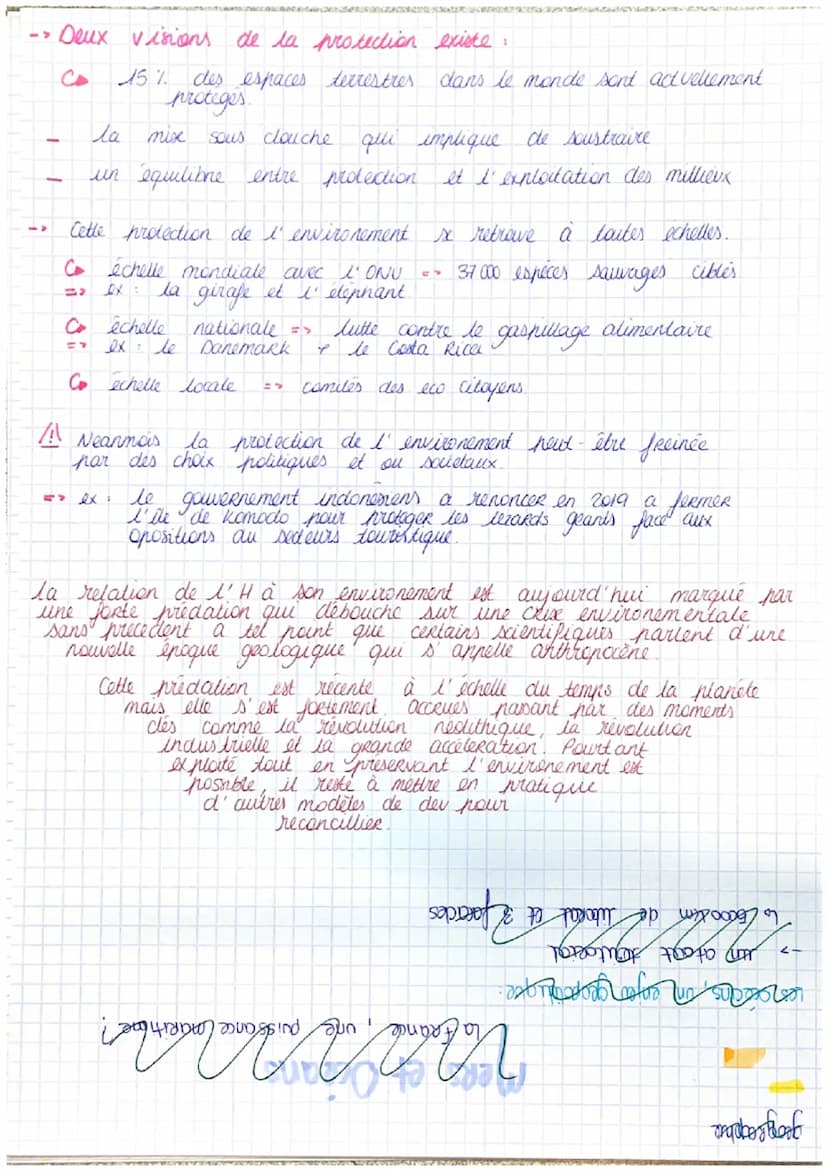 l'environnement
theme 5 l'environement, entre exploitation et protection
en quoi la relation entre l'humanité et son E
est elle un enjev geo