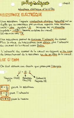 Know Chap 2 : résistance électrique et loi d'ohm  thumbnail