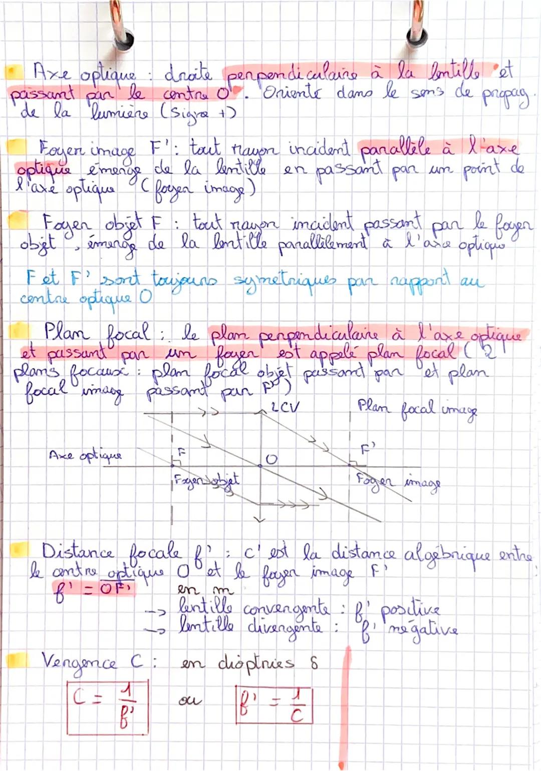 # Chap 2: Formation d'une
image par une lentille
mince convergente
17/Lentille minces convergentes et
divergentes (TP3)

*   Lentille conver