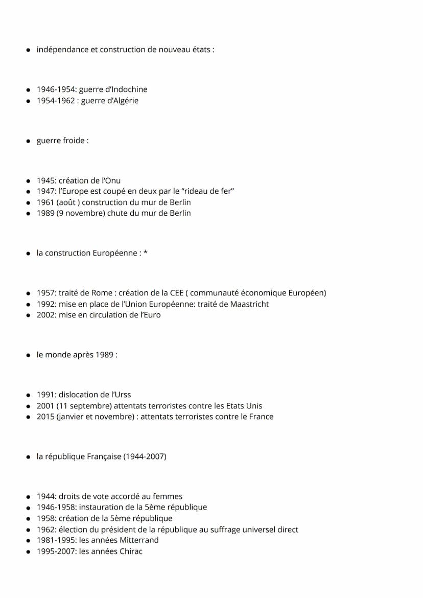 dates brevet histoire:
1 er guerre mondial:
• 1914 ( 3 août) l'Allemagne déclare la guerre à la France
• 1915-1916: génocide des Arméniens
1