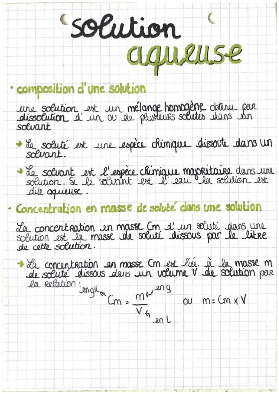 Comment calculer la concentration en masse dans une solution