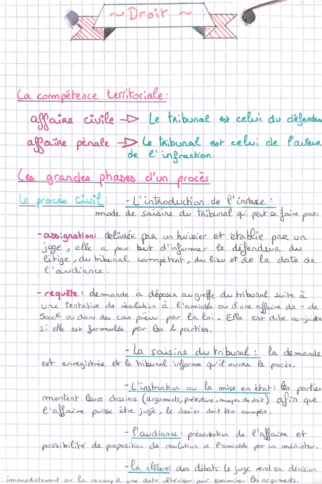 Les grands principes de la justice:
1) un procès équitable
Doit être
avoir:
Droit
Le recours au juge
OUB
-jugé de façon impartial + Neutrali