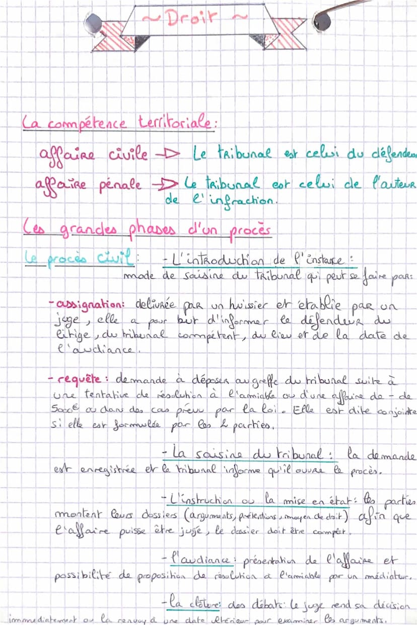 Les grands principes de la justice:
1) un procès équitable
Doit être
avoir:
Droit
Le recours au juge
OUB
-jugé de façon impartial + Neutrali