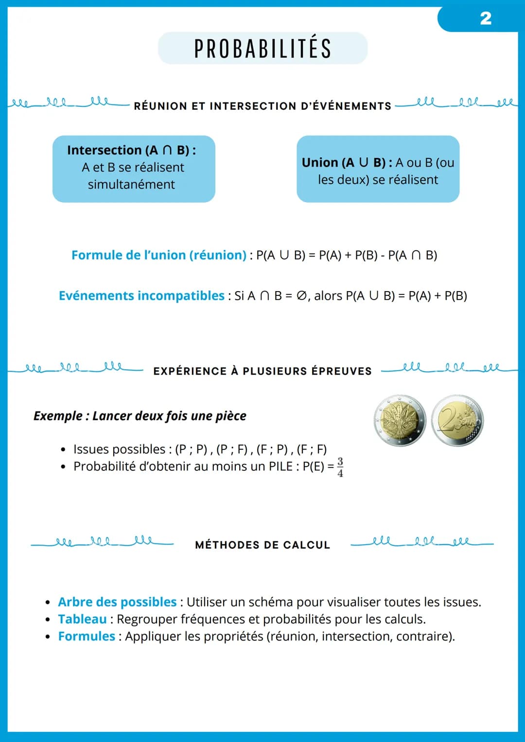 еее
лее
PROBABILITÉS
EXPÉRIENCE ALÉATOIRE
ell
еее
ele
Une expérience est aléatoire
lorsqu'elle peut donner plusieurs
résultats imprévisible 
