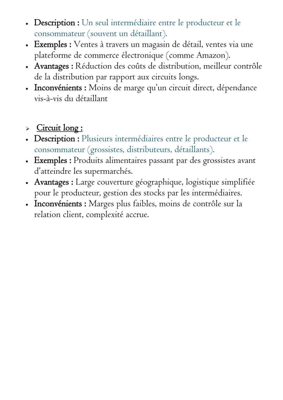 # Chapitre - Le circuit de distribution

## Introduction

Le circuit de distribution désigne le chemin suivi par un produit depuis
sa produc