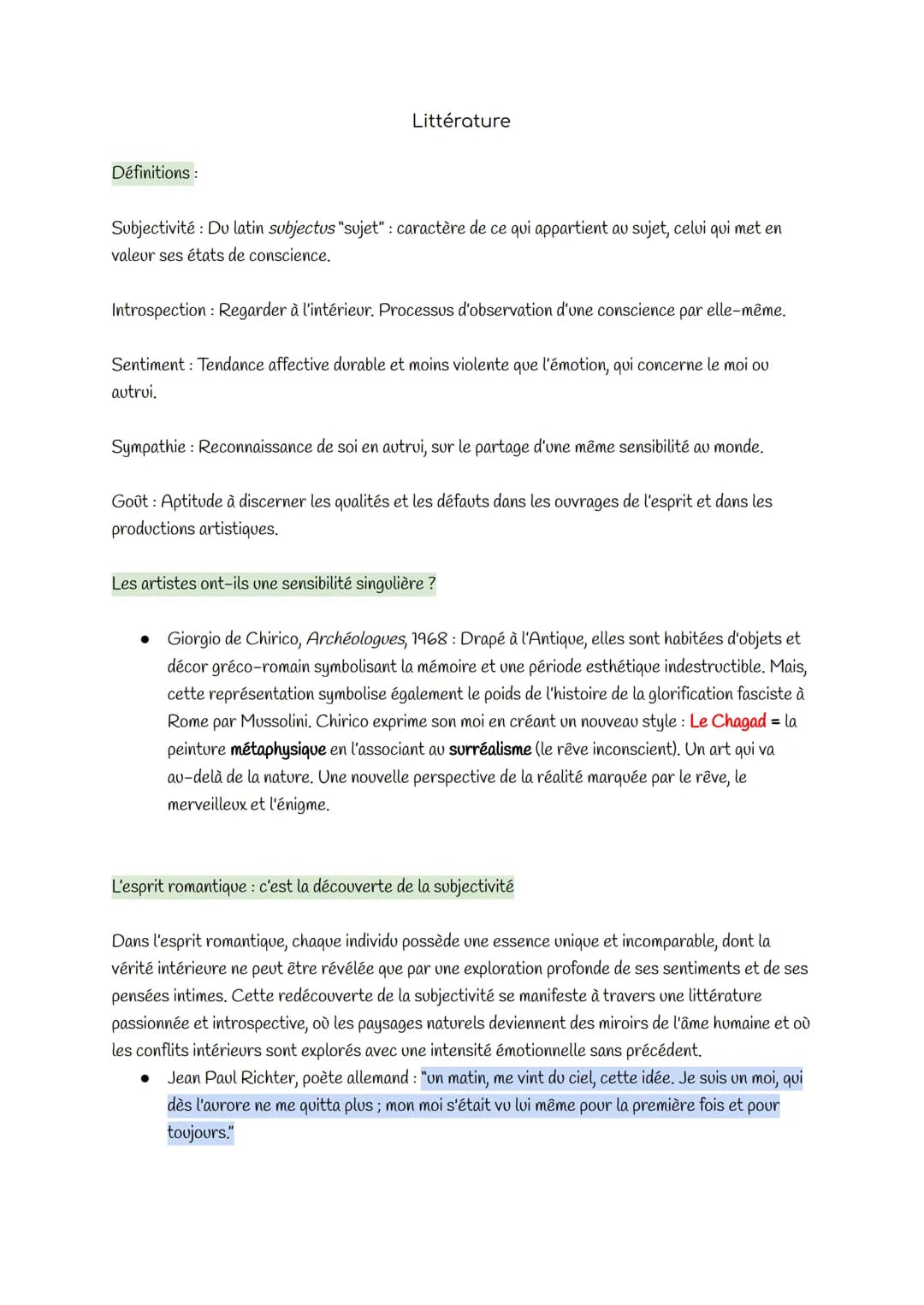 Les expressions de la sensibilité
Philosophie
Définitions:
Sensibilité :
•
propriété d'un être vivant, d'un organe, à réagir d'une façon adé