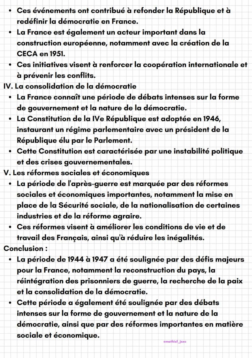 emathist_jsxc
Histoire
1944-1947: refondé la république, redéfinir la démocratie
Introduction :
Après la Seconde Guerre mondiale, la France 