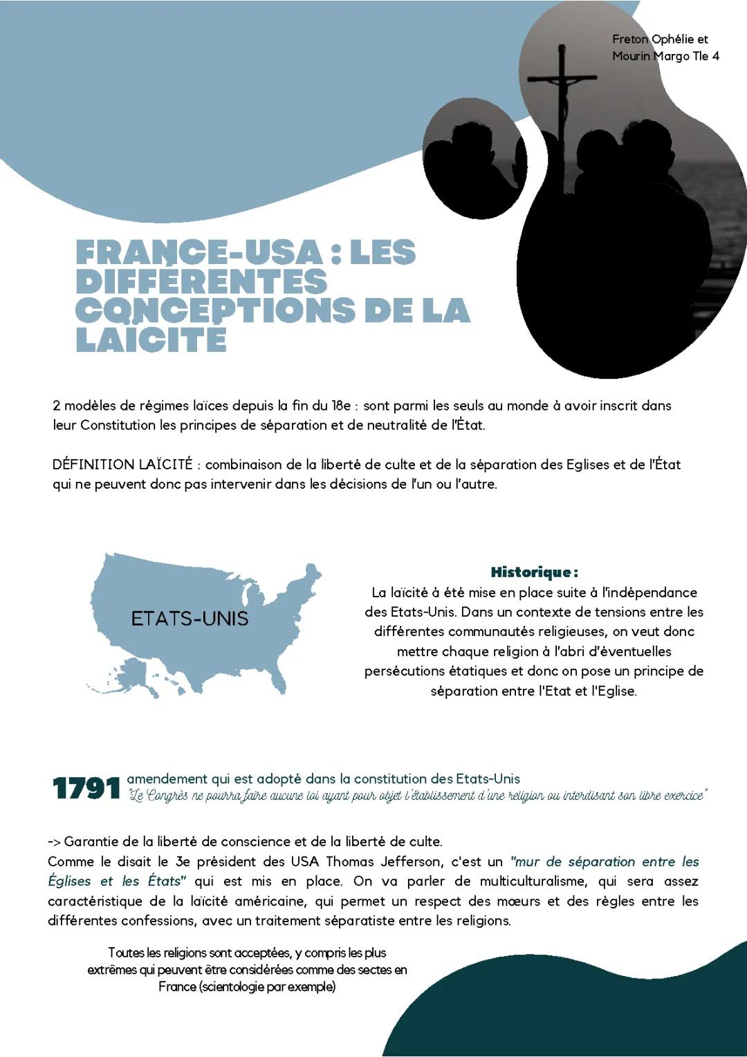 EMC laïcité : modèle français et americain