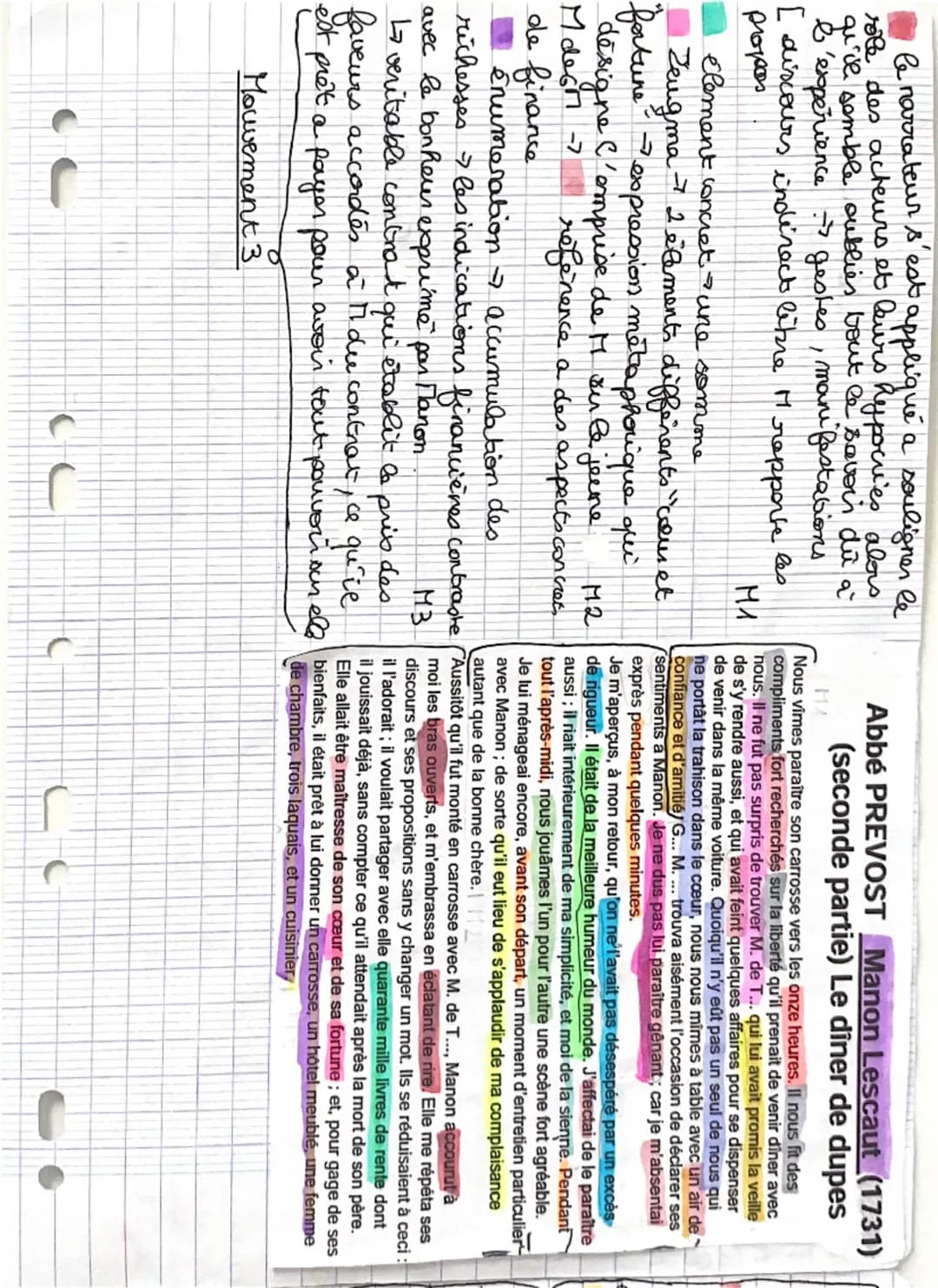TEXTE 4 BAC
Carte d'identité:
Titre: Manon Lescaut
Auteur: Abbe Prevost.
Date: 1731
Parcours associé : Personnages en marge, plaisir du roma