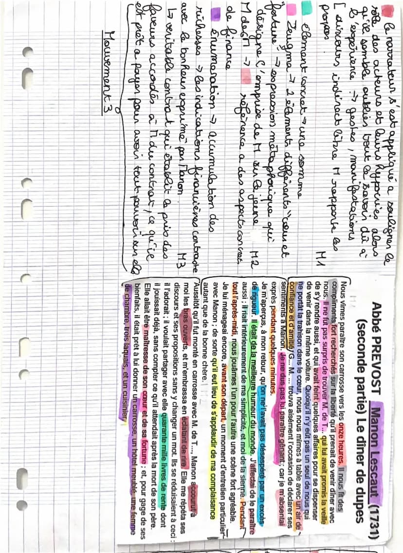 TEXTE 4 BAC
Carte d'identité:
Titre: Manon Lescaut
Auteur: Abbe Prevost.
Date: 1731
Parcours associé : Personnages en marge, plaisir du roma