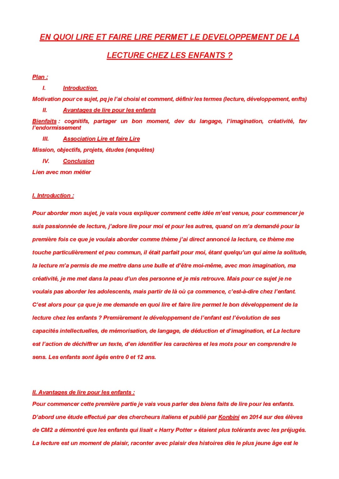 Grand Oral Enfant Lecture 