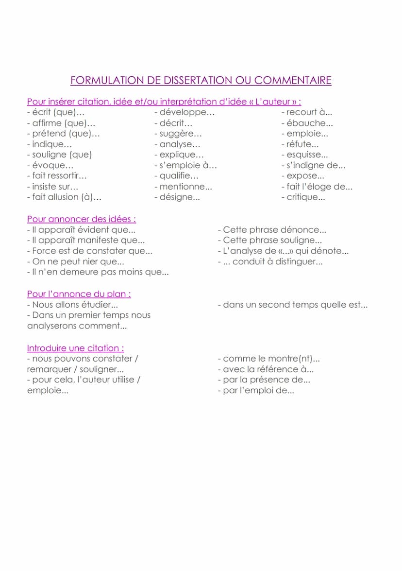 DISSERTATION
1. Fonction de la dissertation
Vous devez convaincre le lecteur en donnant des arguments et des exemples
pertinents qui réponde