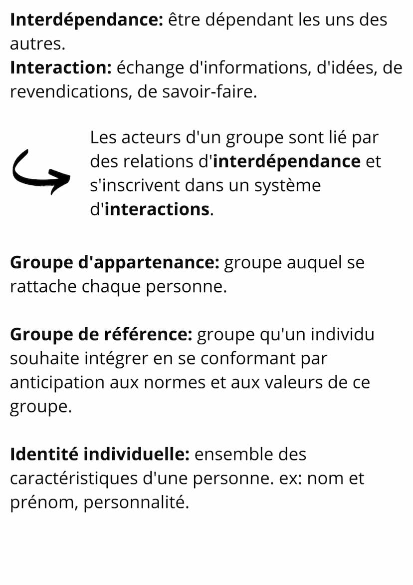 Sciences de Gestion et du
Numérique
Notions et Formules Le fonctionnement des groupes
Notions
Groupe: une association de plusieurs personnes