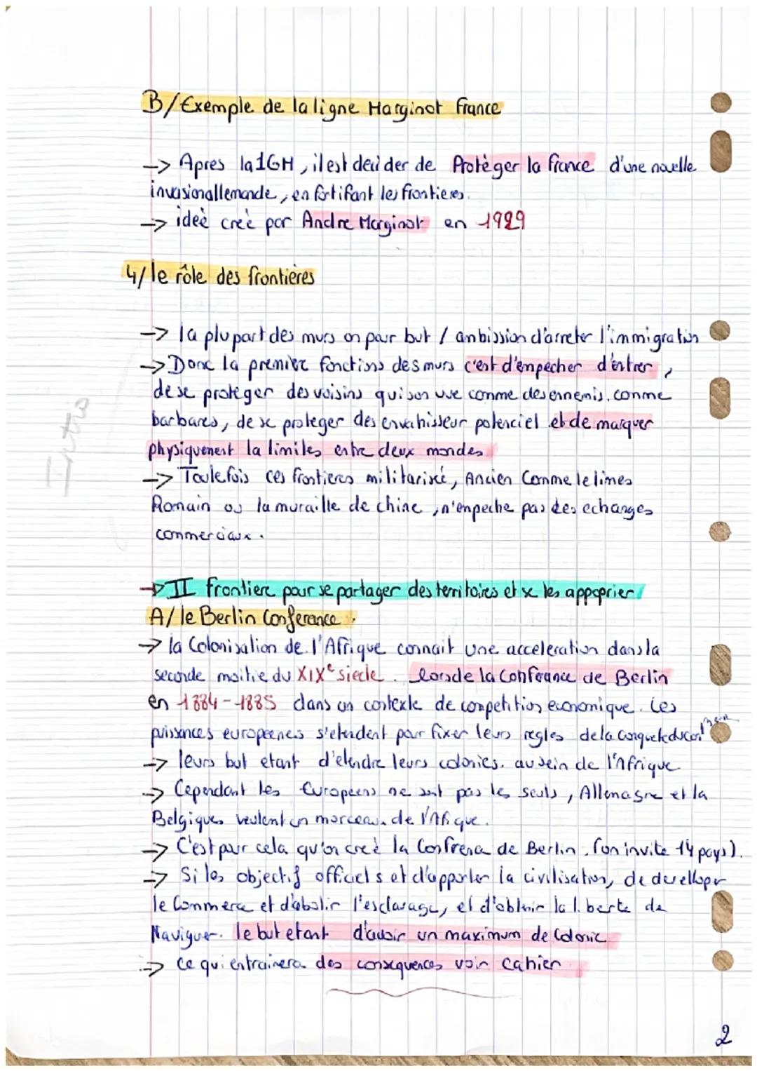 # les frontieres

→ I poux se prodegex

Def Frontieres: une focontiexe est une limites materialixe
ou non, terrestre or maritime, separant o