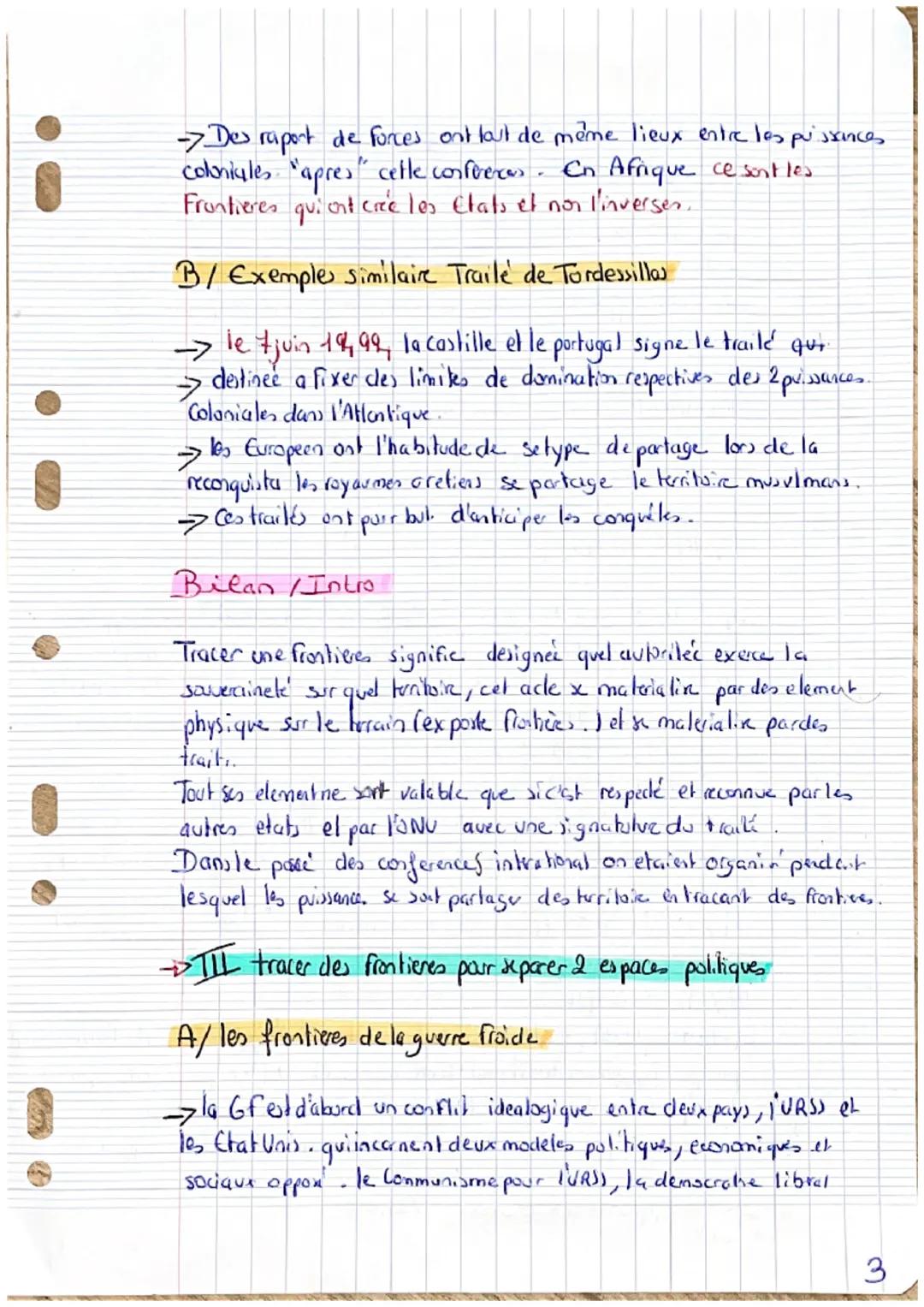 # les frontieres

→ I poux se prodegex

Def Frontieres: une focontiexe est une limites materialixe
ou non, terrestre or maritime, separant o
