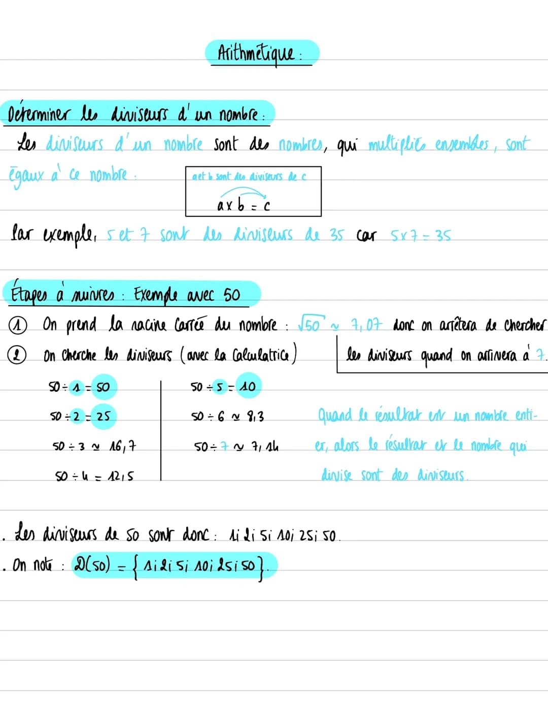 Arithmétique - Collège