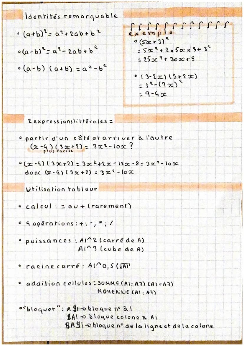 Factorisation
0
Ka+ [K b = Ka + b)
e \{ a - K b= k (a-b)
Développer+simplifier
© K (a+b)= Ka+kb
Math
• K(a - b) = ka-k b
Double distributé
•