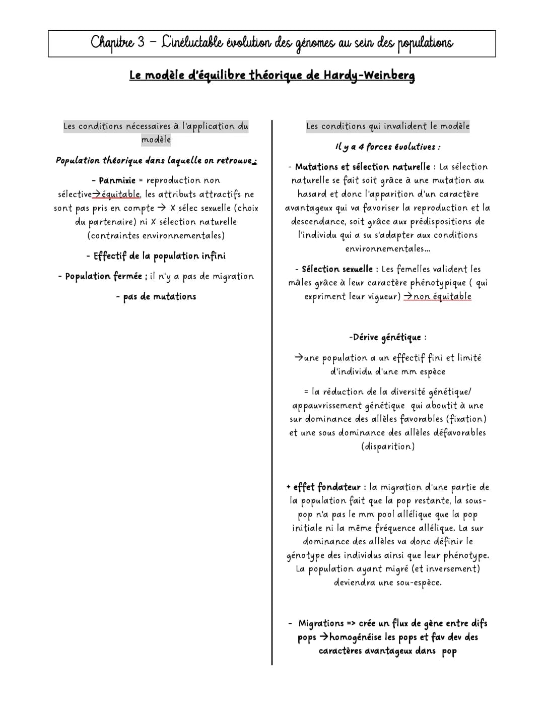 L'inéluctable évolution des génomes au sein des population : le modèle de Hardy-Weinberg 