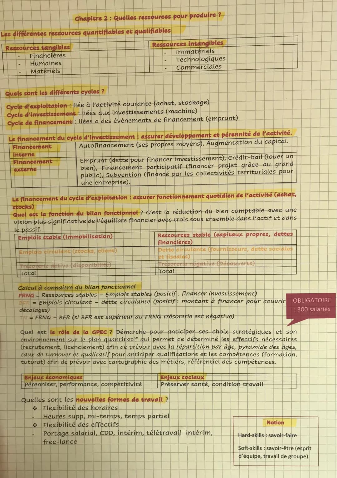 Chapitre 2 : Ressources de l'Entreprise et Flexibilité du Travail