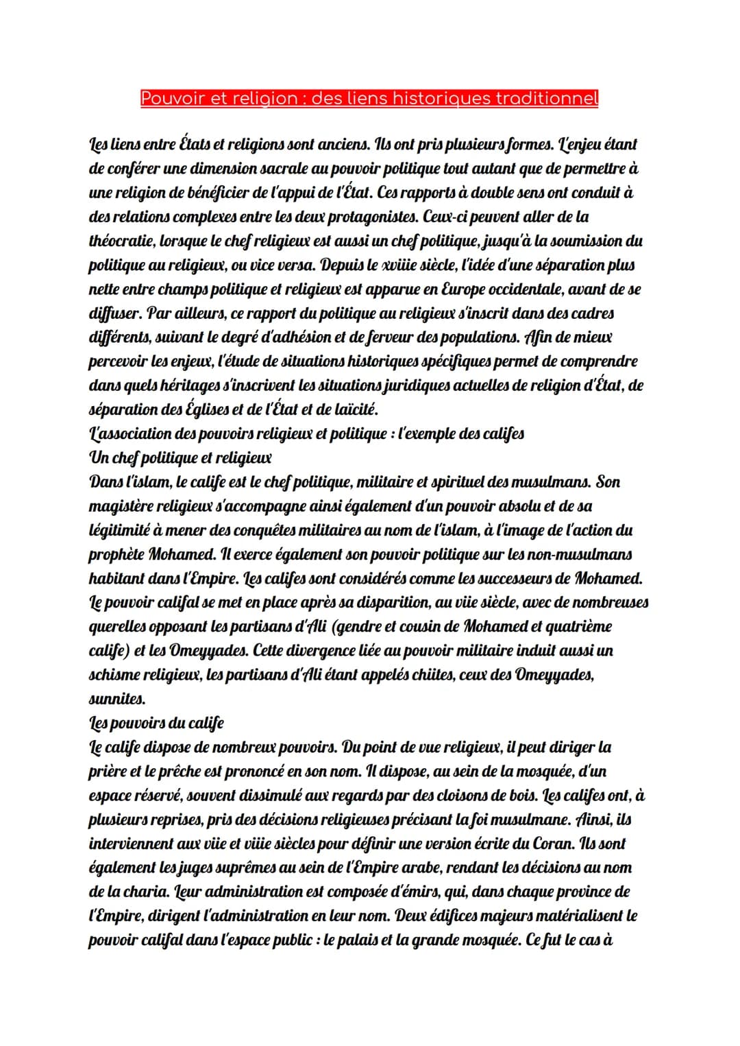 Pouvoir et religion : des liens historiques traditionnel
Les liens entre États et religions sont anciens. Ils ont pris plusieurs formes. L'e