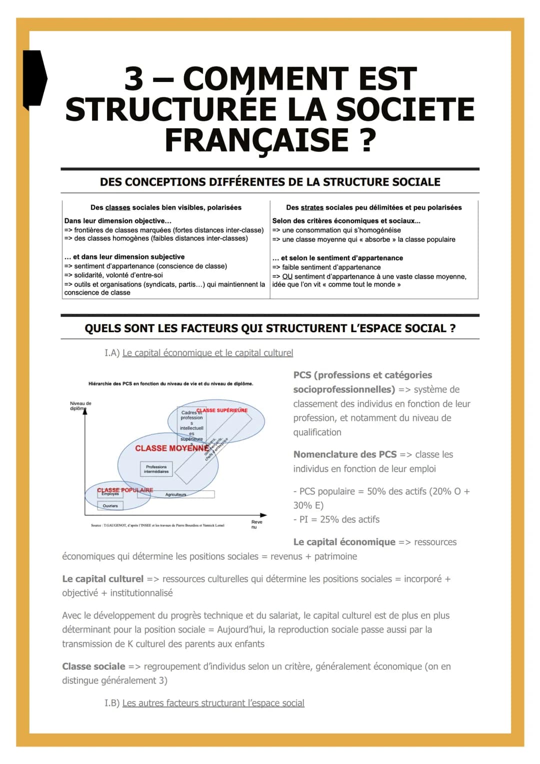 
<p>Des classes sociales bien visibles, polarisées, il y a des frontières marquées entre les classes avec de fortes distances inter-classe. 