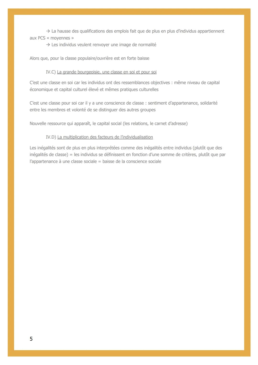 
<p>Des classes sociales bien visibles, polarisées, il y a des frontières marquées entre les classes avec de fortes distances inter-classe. 