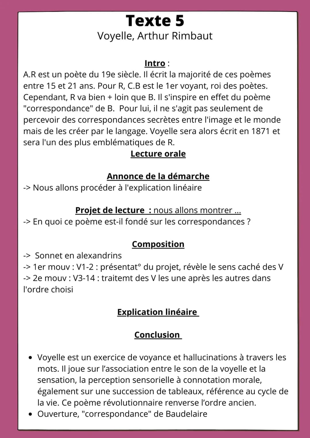 Explication linéaire
-> R s'inspire d'un alphabet de couleur
V1: énumération des voyelles
-> Ordre simple, Y équivaux au U et le O en dernie
