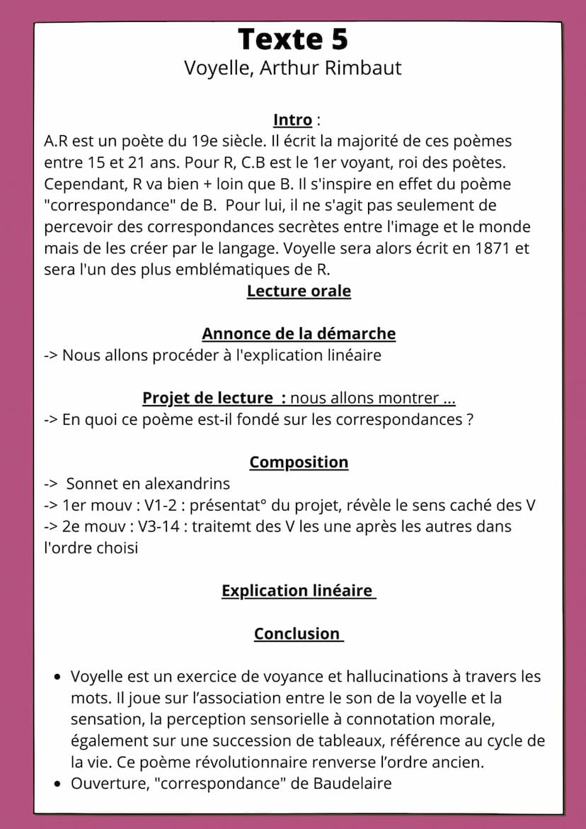 Explication linéaire
-> R s'inspire d'un alphabet de couleur
V1: énumération des voyelles
-> Ordre simple, Y équivaux au U et le O en dernie