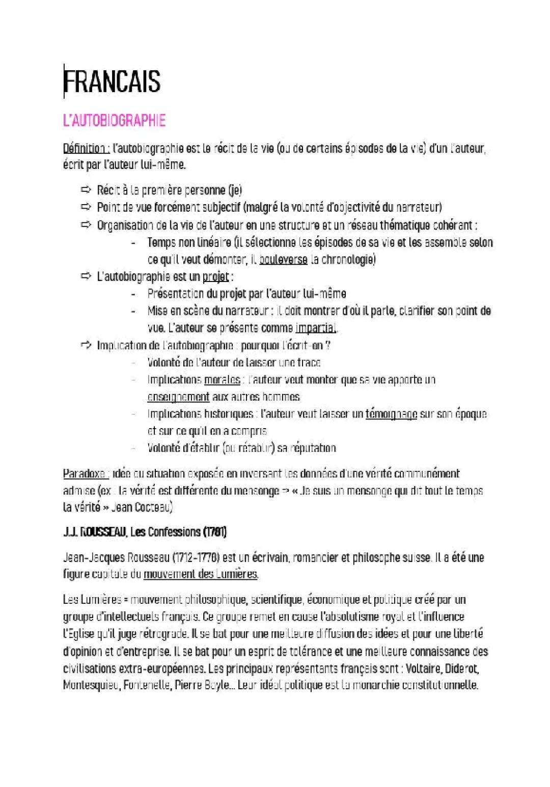 L'autobiographie