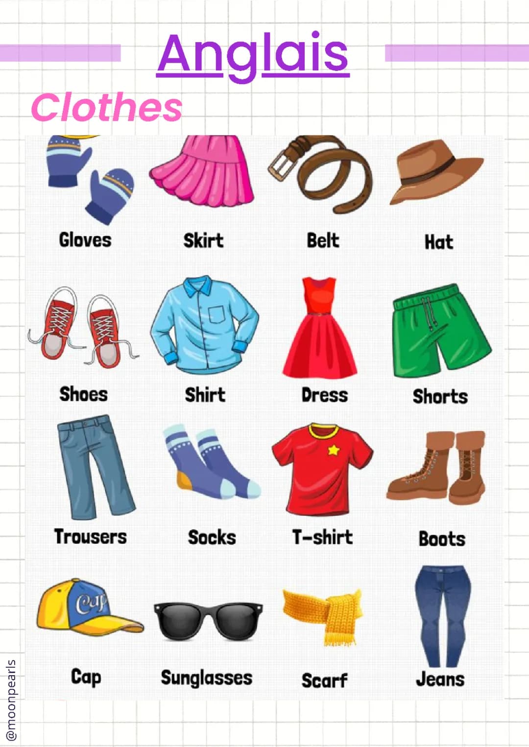 Clothes vocabulary in English