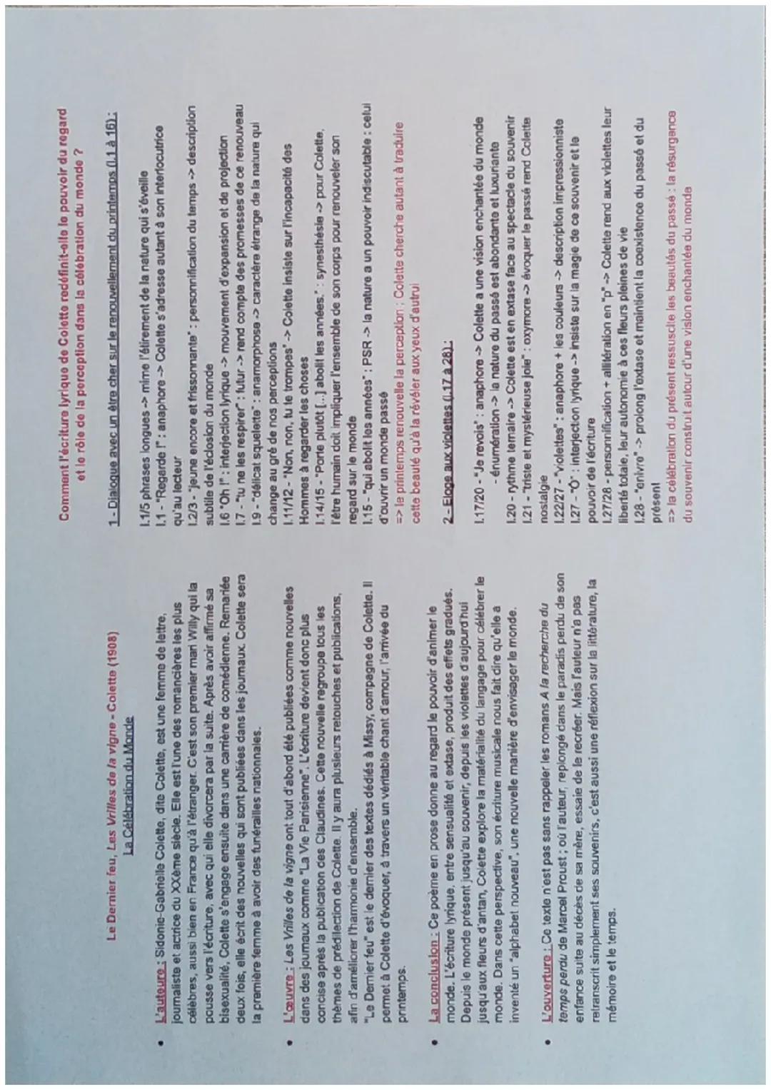 Le Dernier feu, Les Vrilles de la vigne - Colette (1908)
La Célébration du Monde

* L'auteure: Sidonie-Gabrielle Colette, dite Colette, est 