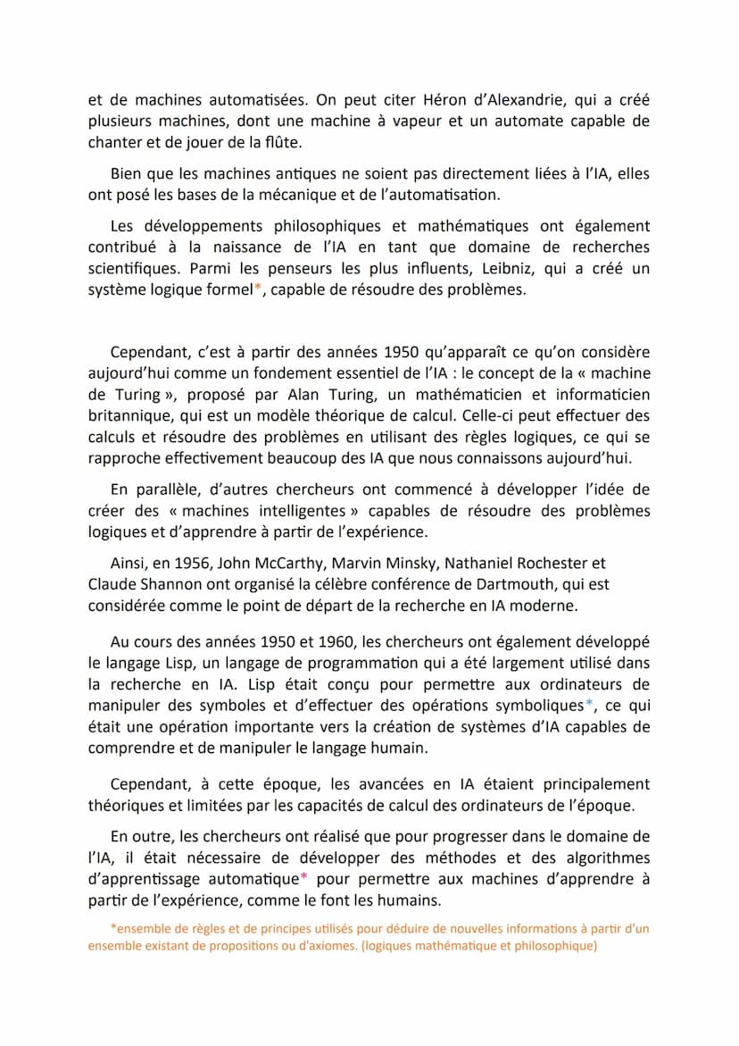 Introduction
ENS EXPOSE
L'HISTOIRE DE L'INTELLIGENCE ARTIFICIELLE
L'intelligence artificielle, aussi connue sous le nom d'IA, correspond à
l