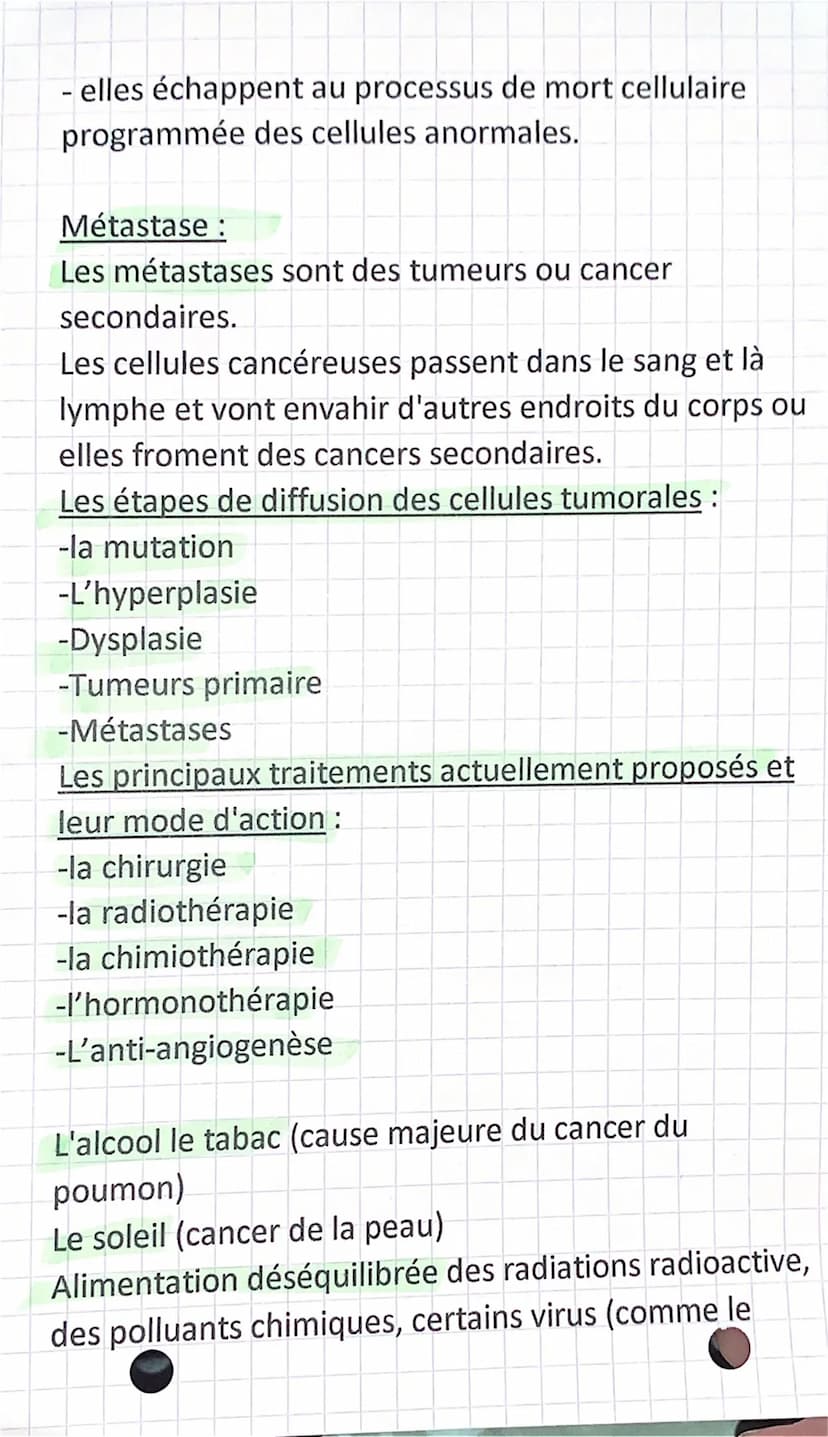 Le cancer
Le cancer est une prolifération de cellules anormales.
Une tumeur est issue de la multiplication anormale une
unique cellule au se