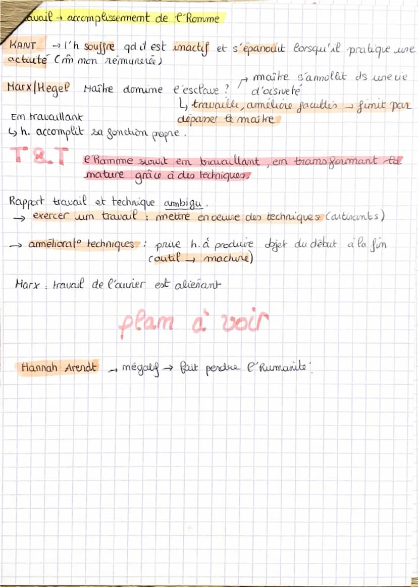 RoussEAU
RAVAIL ET TECHNIQUES
Travailler, est ce sculement mettre en oeuvre des techn. ?
division + spécialisat
du travail
H. besoum secours