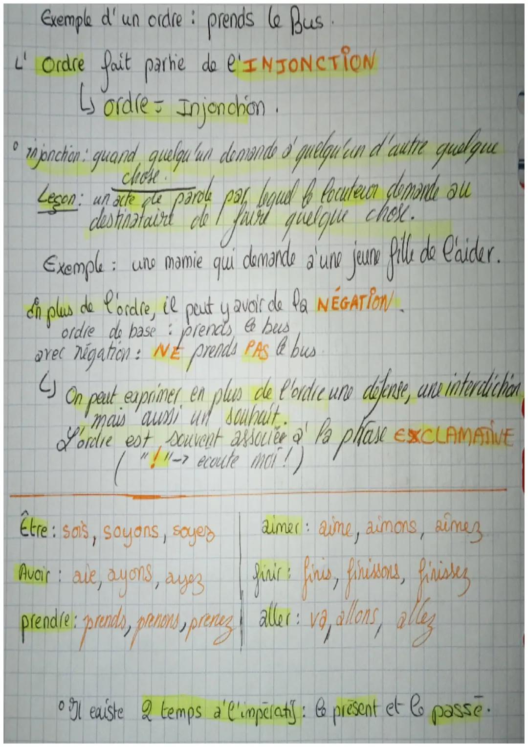 # Arançais

"L'impératif ".

*   L'impératif est un mode (verbal). DP se conjugue qu'à TU, NOUS,
*   Il n'a pas de pronom personnel (je, tu,