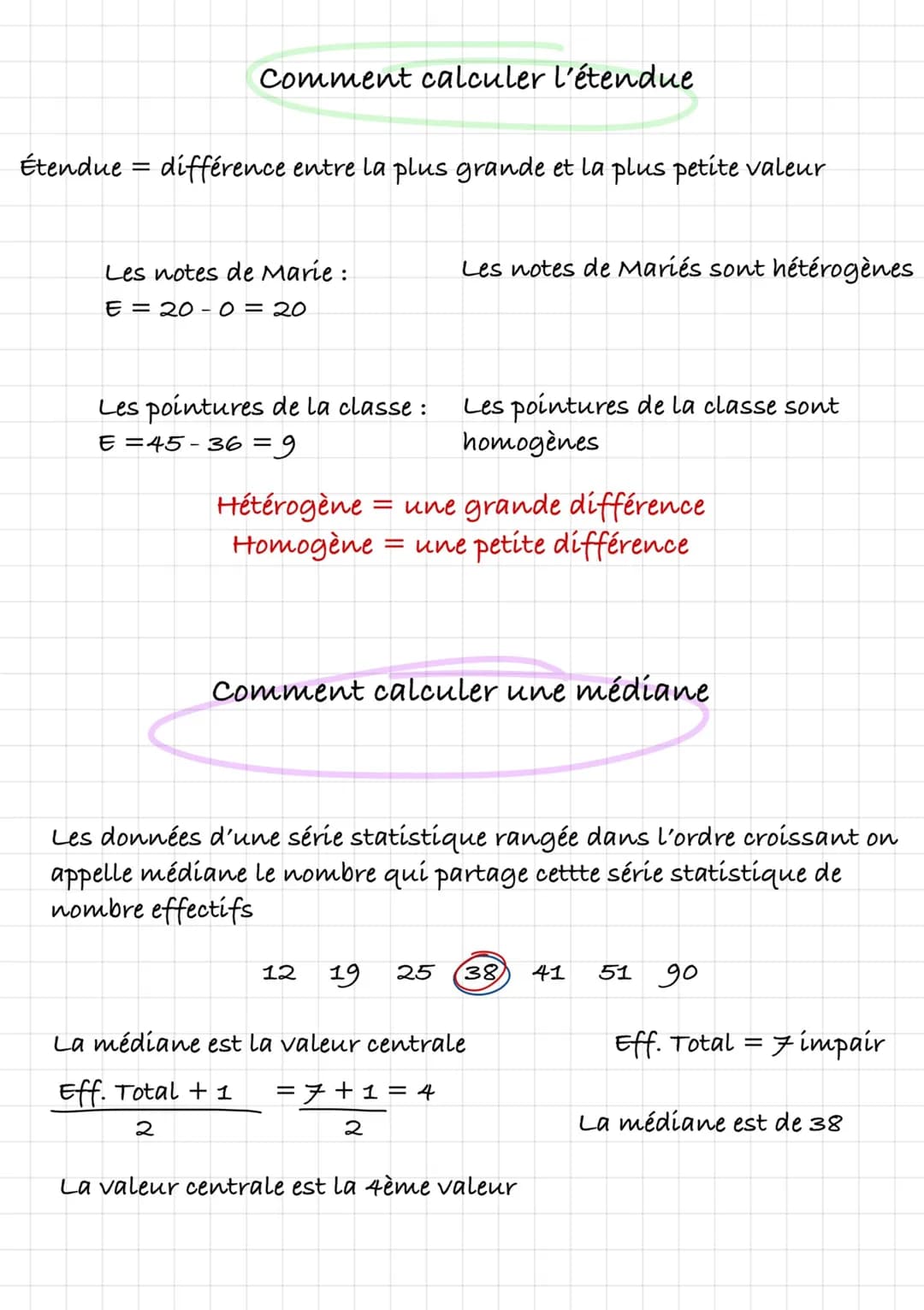 Études statistiques
Population
Individu
caractère
Statistiques
valeur d'un caractère
Effectif total
Effectif de la valeur
Fréquence d'une va