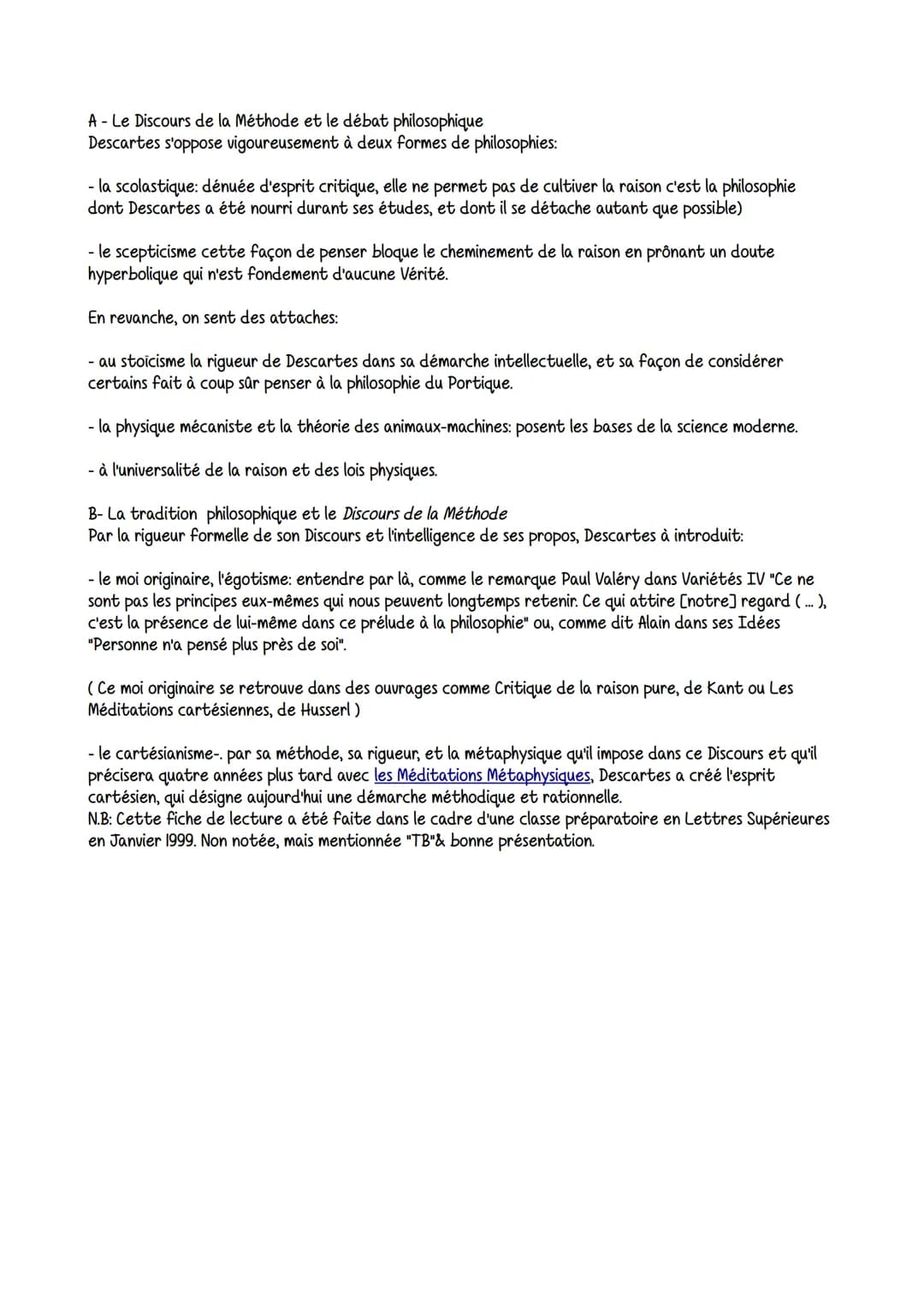 I/ Support
Auteur: Descartes, René
Date de publication: 1637
Côte: 194 DES
II/ Présentation
Thème: Cet ouvrage se présente sous forme de dis