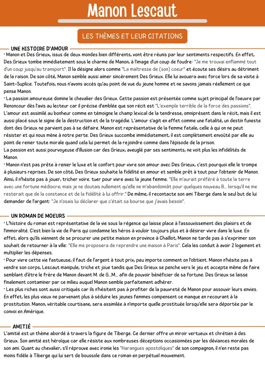 Dissertation Manon Lescaut Bac: Guide Complet PDF Avec Citations et Plans Corrigés!
